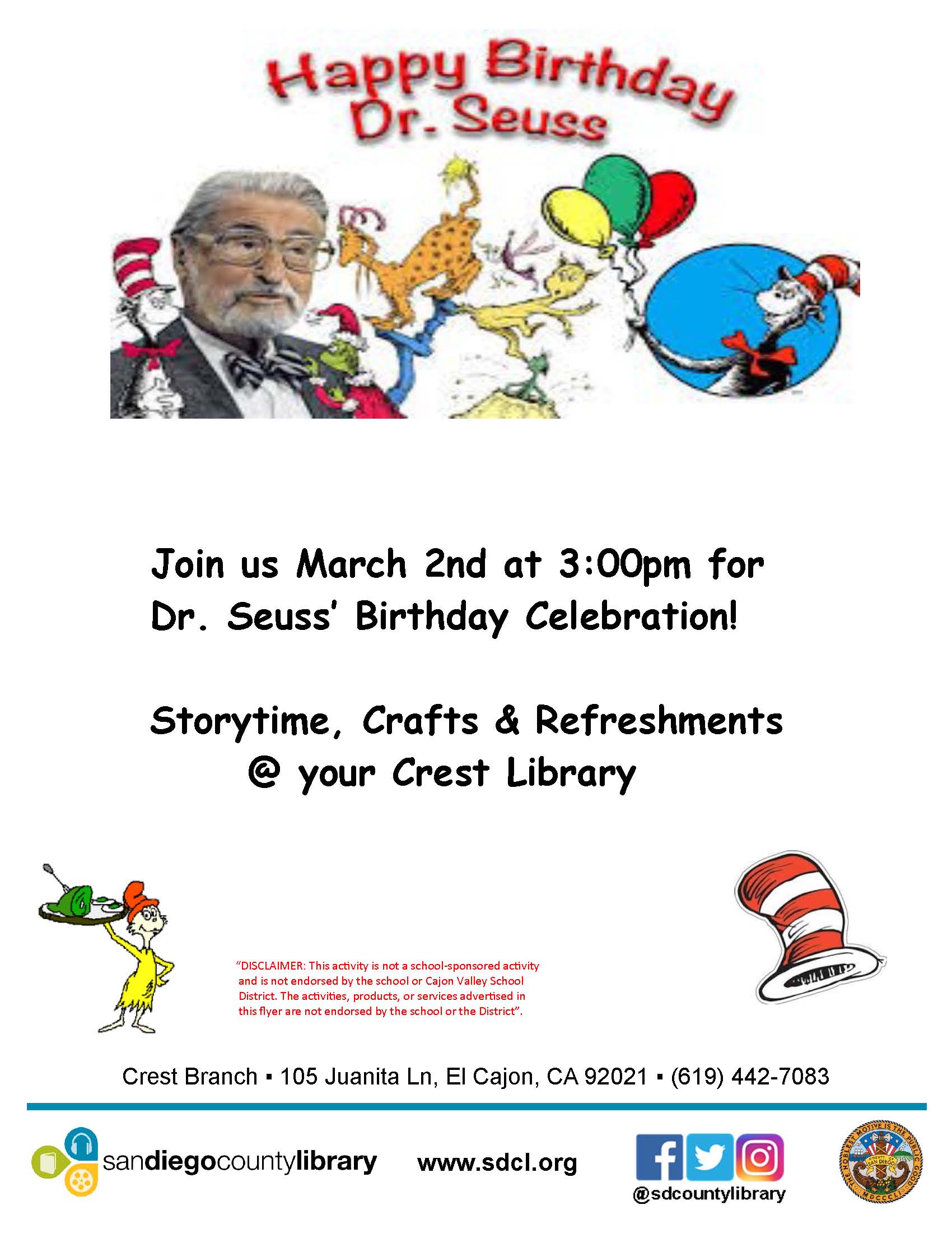 Dr Seuss Day Crest, California