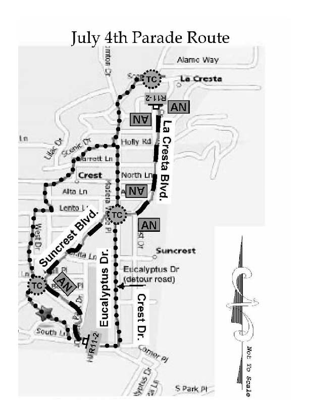 parade route Crest, California